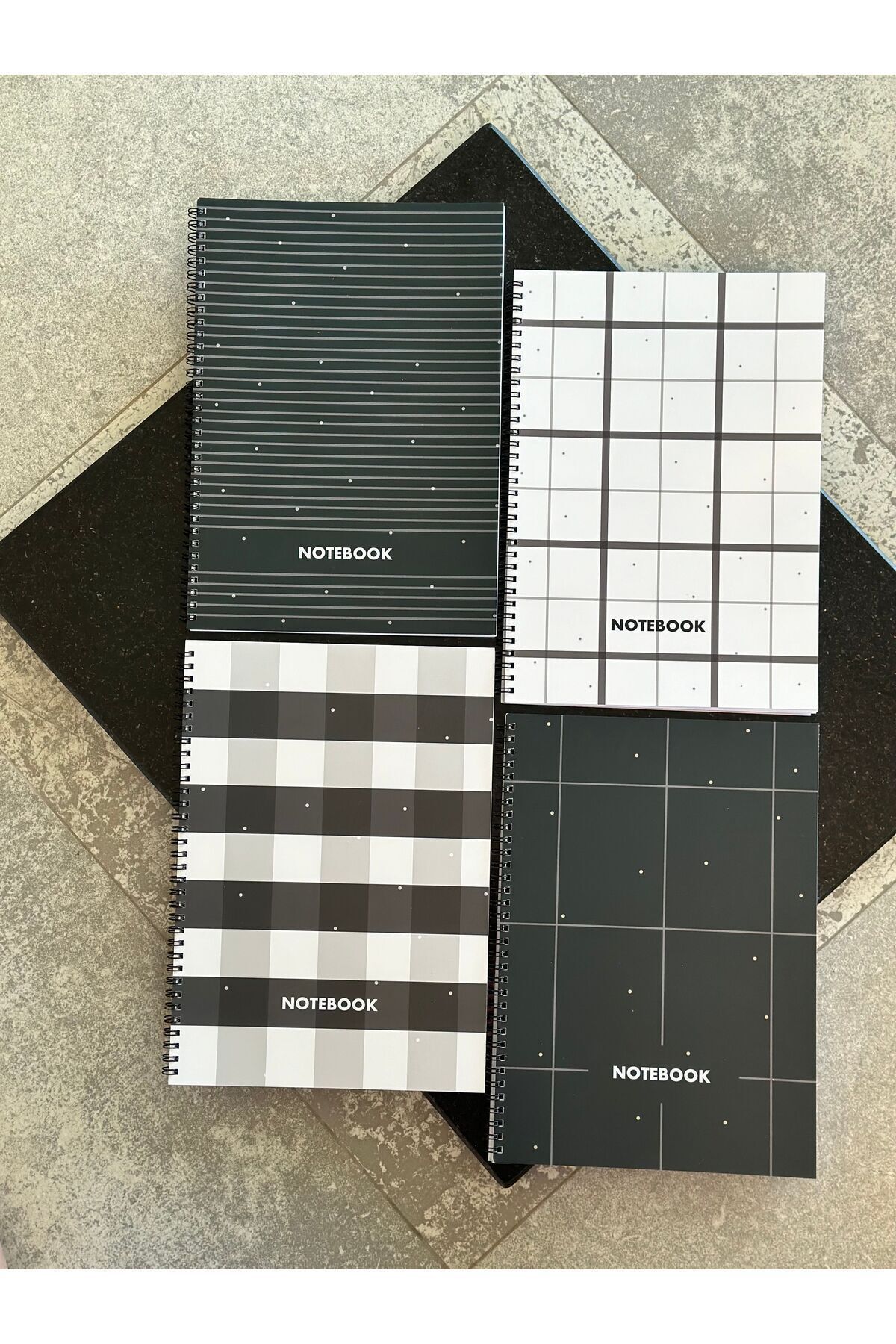Smile Notes-A4 Spiral School Notebook 80 Sheets 160 Pages Set of 4 Checks 7