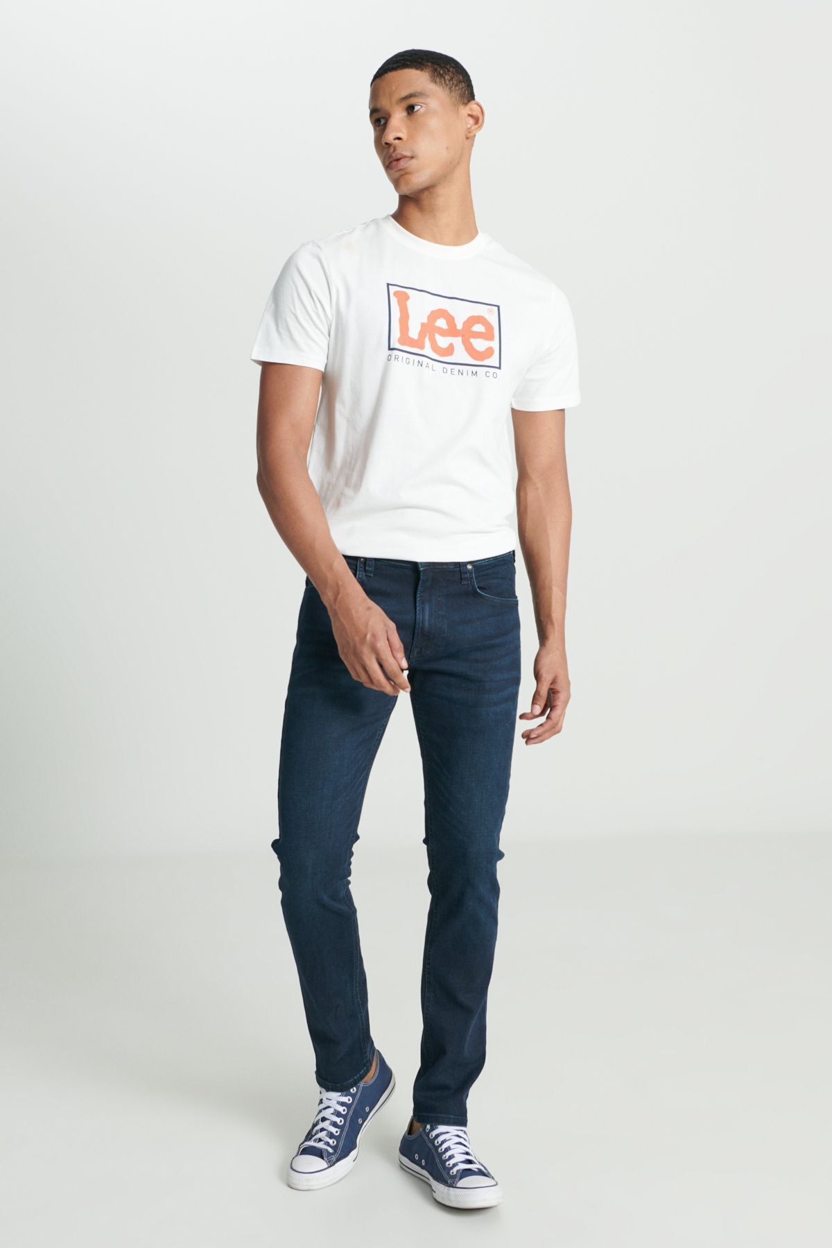 شلوار جین آبی مردانه Luke Slim Fit معمولی کشدار کمر تیره Lee