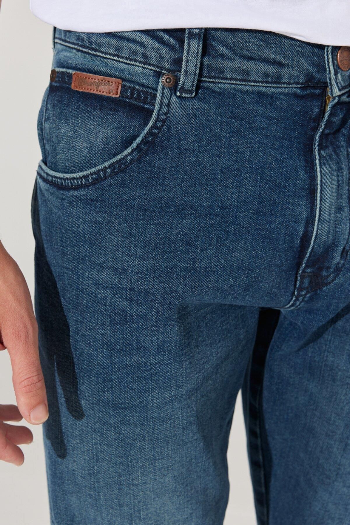 WRANGLER-بنطلون جينز نحيف من تكساس باللون الأزرق المتوسط 4