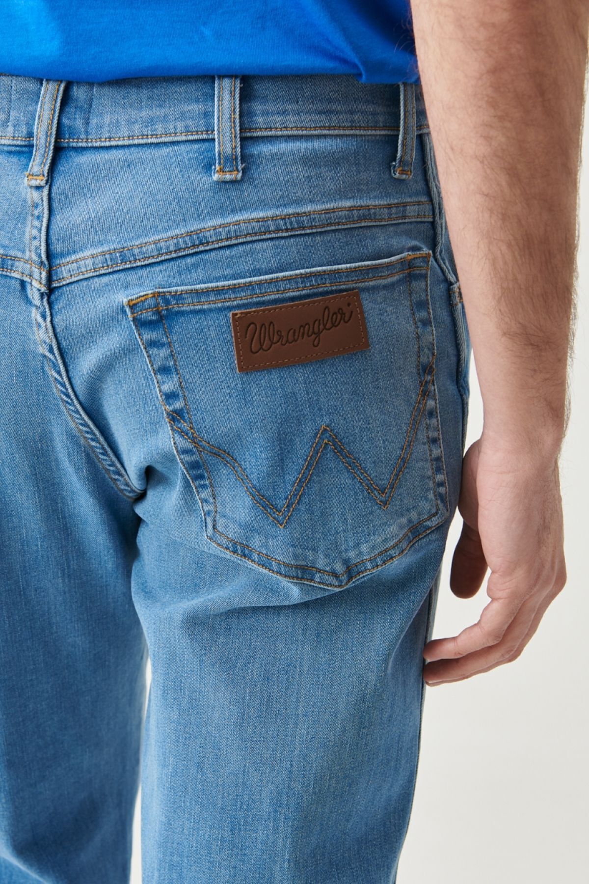 شلوار جین آبی مردانه با انعطاف پذیر کمر روشن تگزاس مستقیم Wrangler