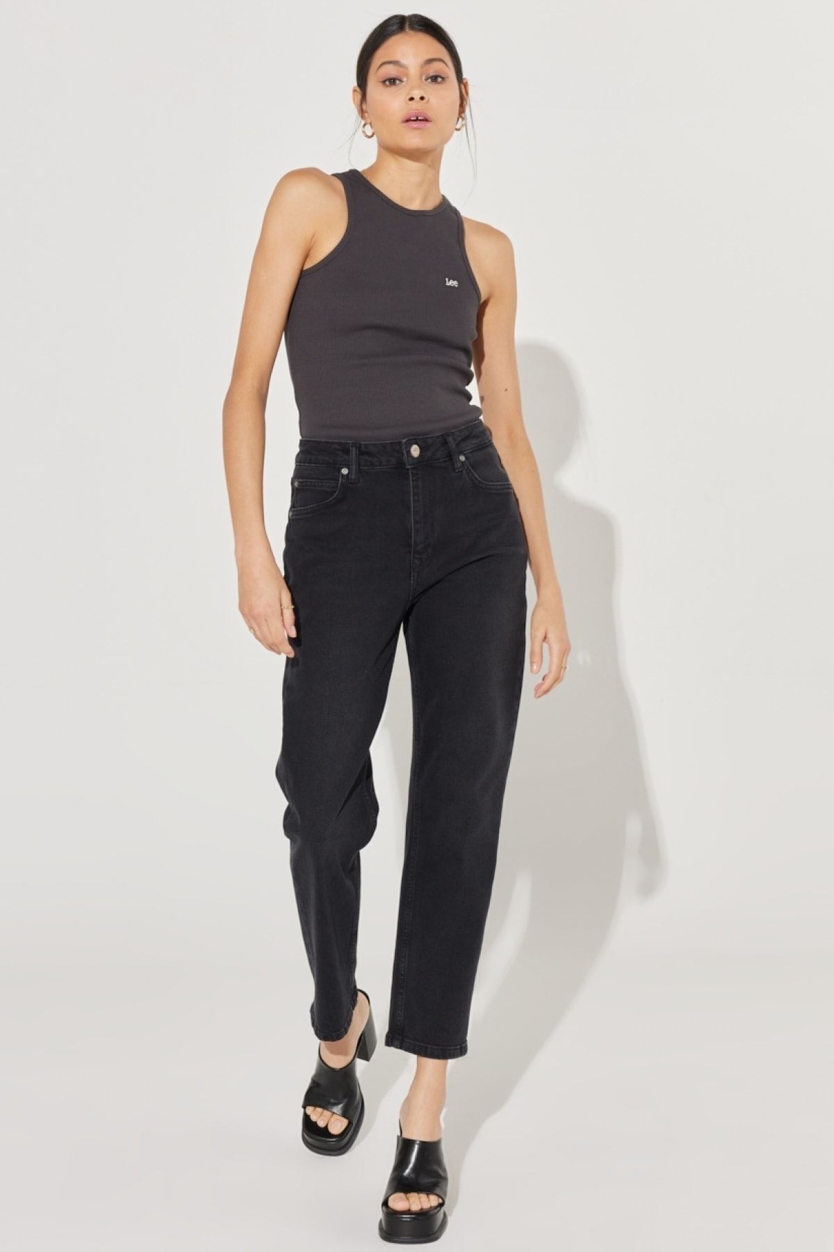 Lee-Blugi negri elastici cu talie înaltă - Pantaloni Carol Denim 3