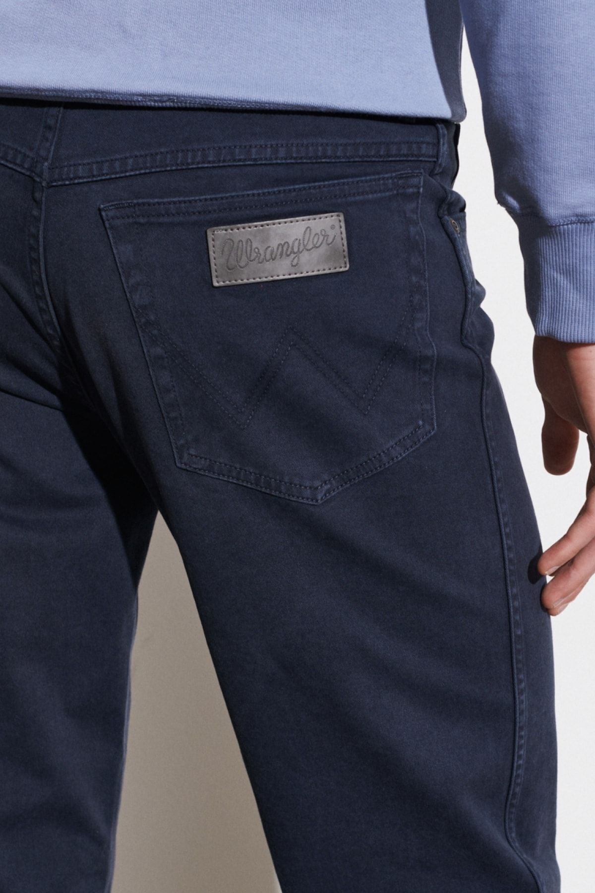شلوار جین آبی مردانه كش دار كشش كمر معمولي سرمه اي اصيل تگزاس Wrangler