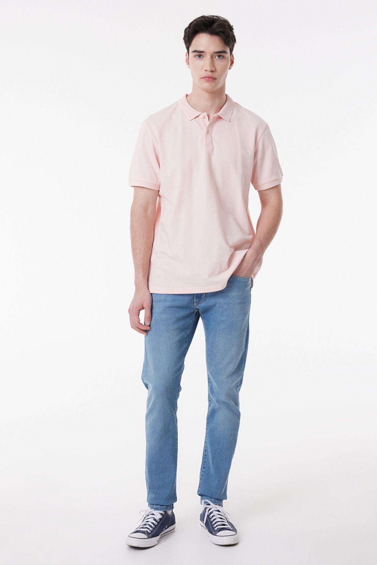 Riders by Lee-Ανοιχτό μπλουζάκι PinkPoloCollar 100% CottonRegularFit 2