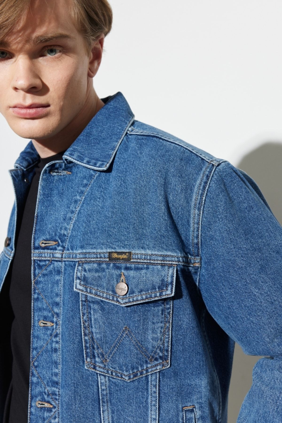 WRANGLER-Trucker Regular Fit - 100% pamut kék farmer dzseki 4