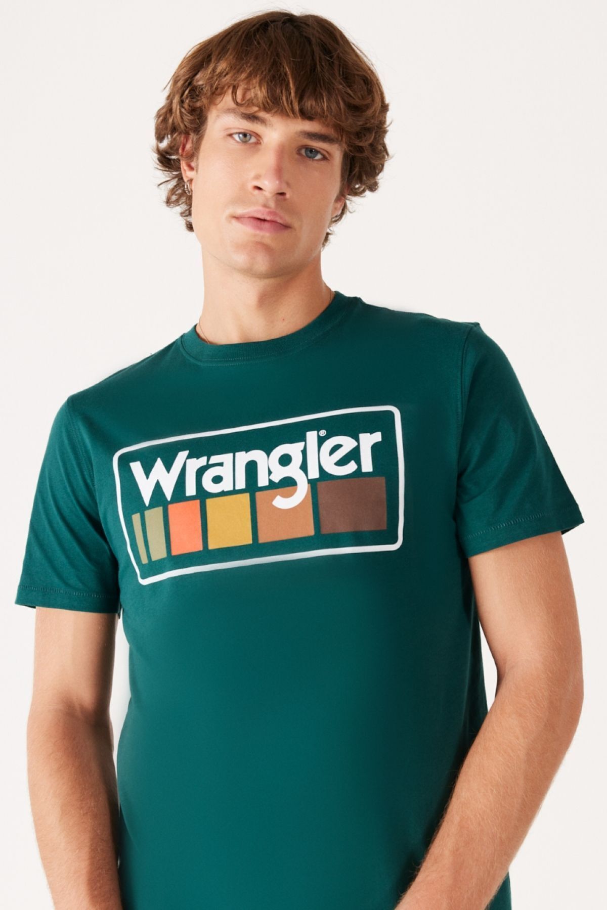 تی شرت سبز مردانه یقه دوچرخه برش معمولی 100 ٪ پنبه Wrangler