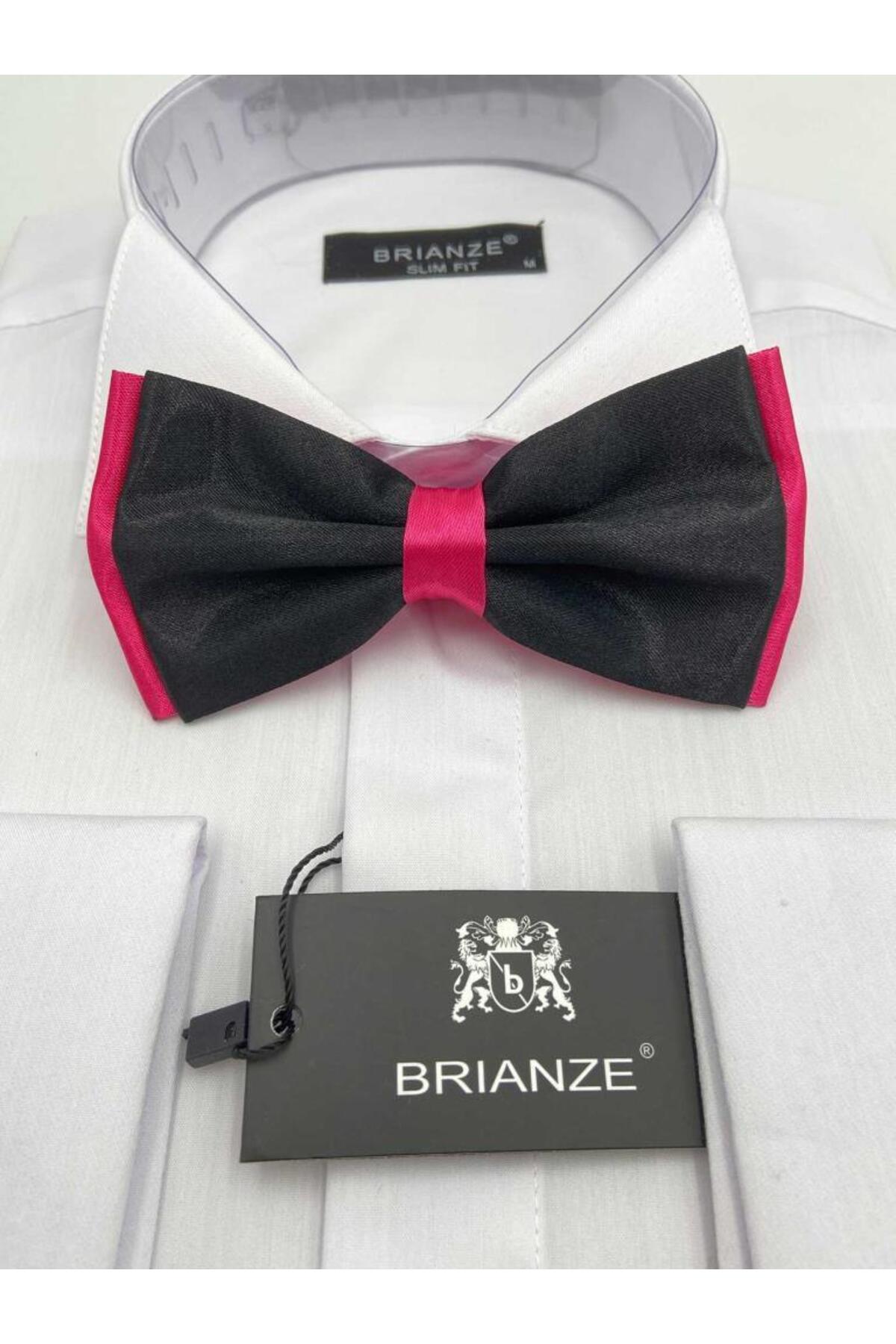  پاپیون ساتن مشکی فوشیا