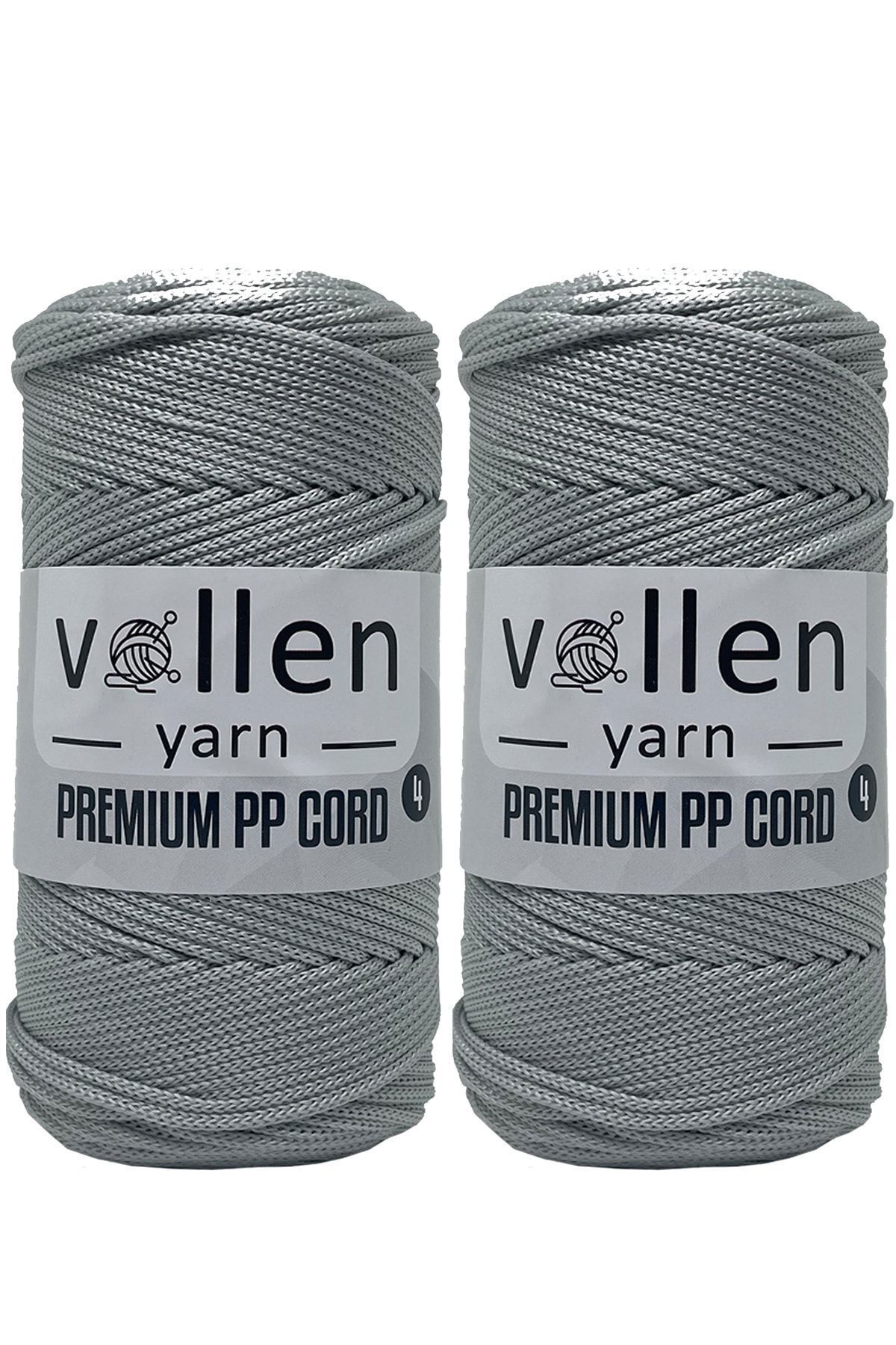 vollen yarn-طقم خيط مكرامية من البوليستر الفاخر مكون من 2 2 مم، خيط مكرامية، مكرامية، خزانة، حبل حقيبة، رمادي فاتح، 400 جرام، 460 طن متري 1