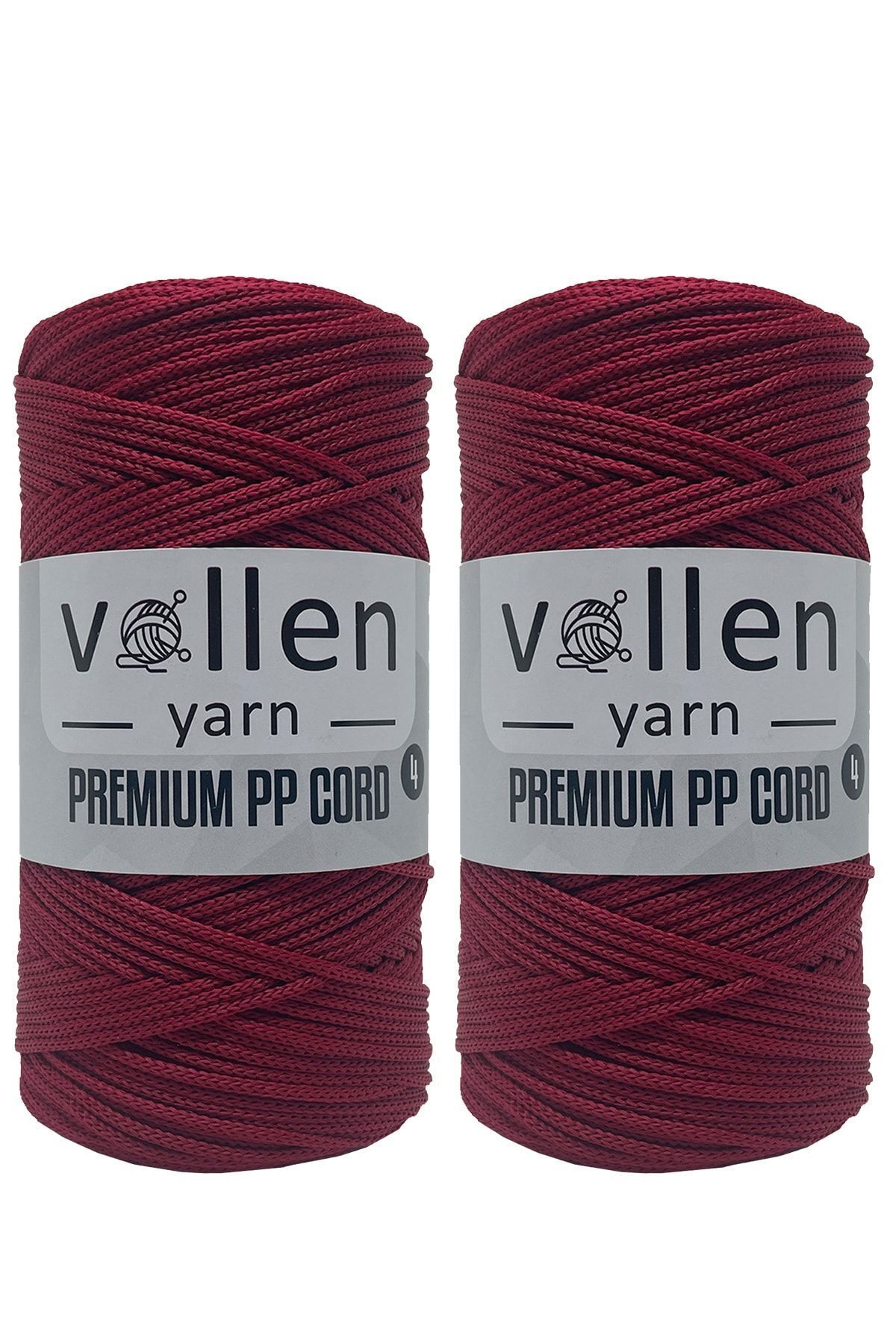vollen yarn-Premium Polyester Macrame Thread Set of 2 2mm, macrame thread, macrame, cupboard, bag thread, red, 400 Gr, 460 Mt 1