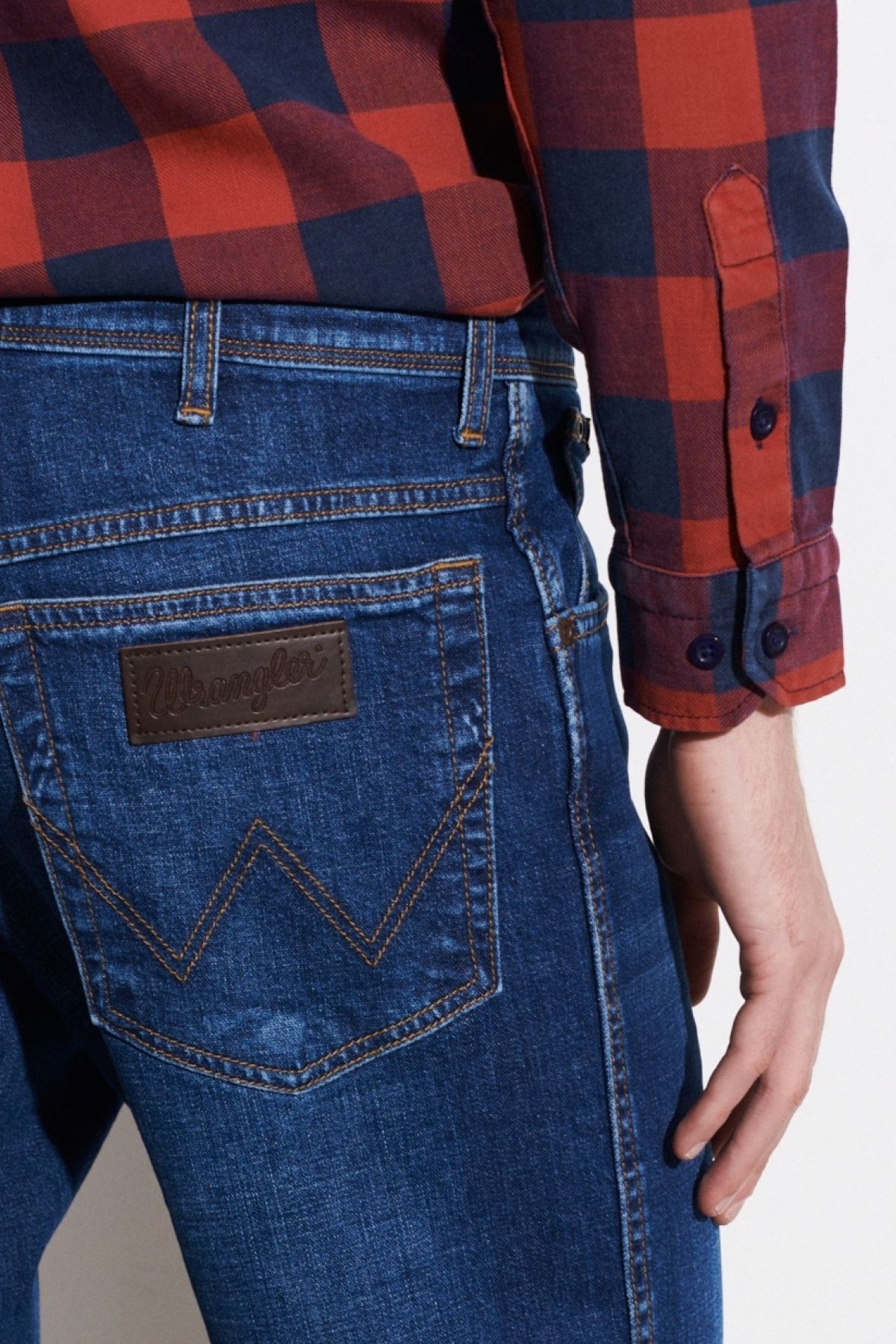 WRANGLER-Jeansy jeansowe Texas Regular Waist Straight Leg Blue dla mężczyzn, rozciągliwe 5