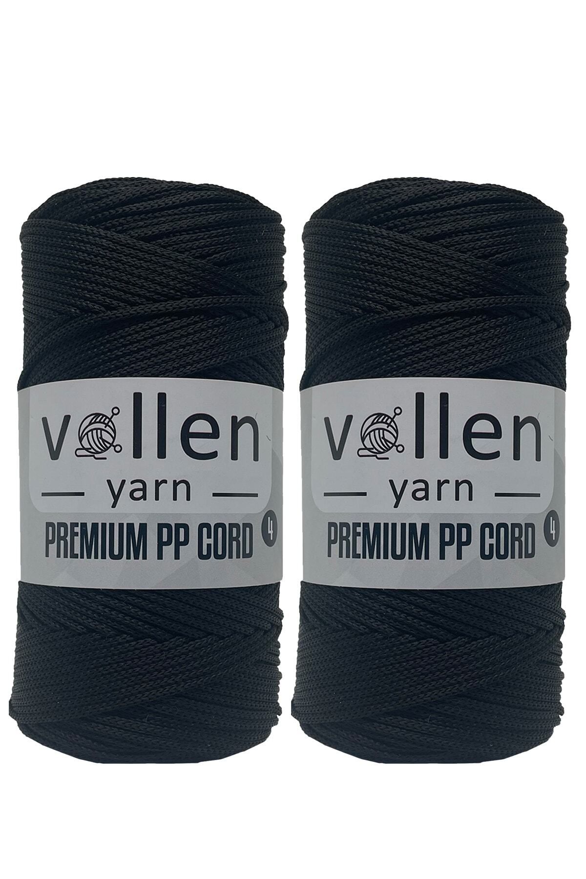 vollen yarn-طقم خيط مكرامية بوليستر فاخر مكون من 2 2 مم، خيط مكرامية، مكرامية، خزانة، سلسلة حقيبة، أسود، 400 جرام، 460 طن متري 1