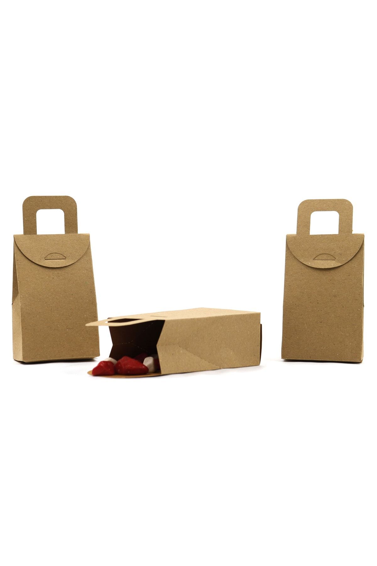 repro design Kraft 7x11 Cm Kulplu Çanta Model Orta Boy Organizasyon, Hediyelik, Kına Çerez Kutusu 20 Adet