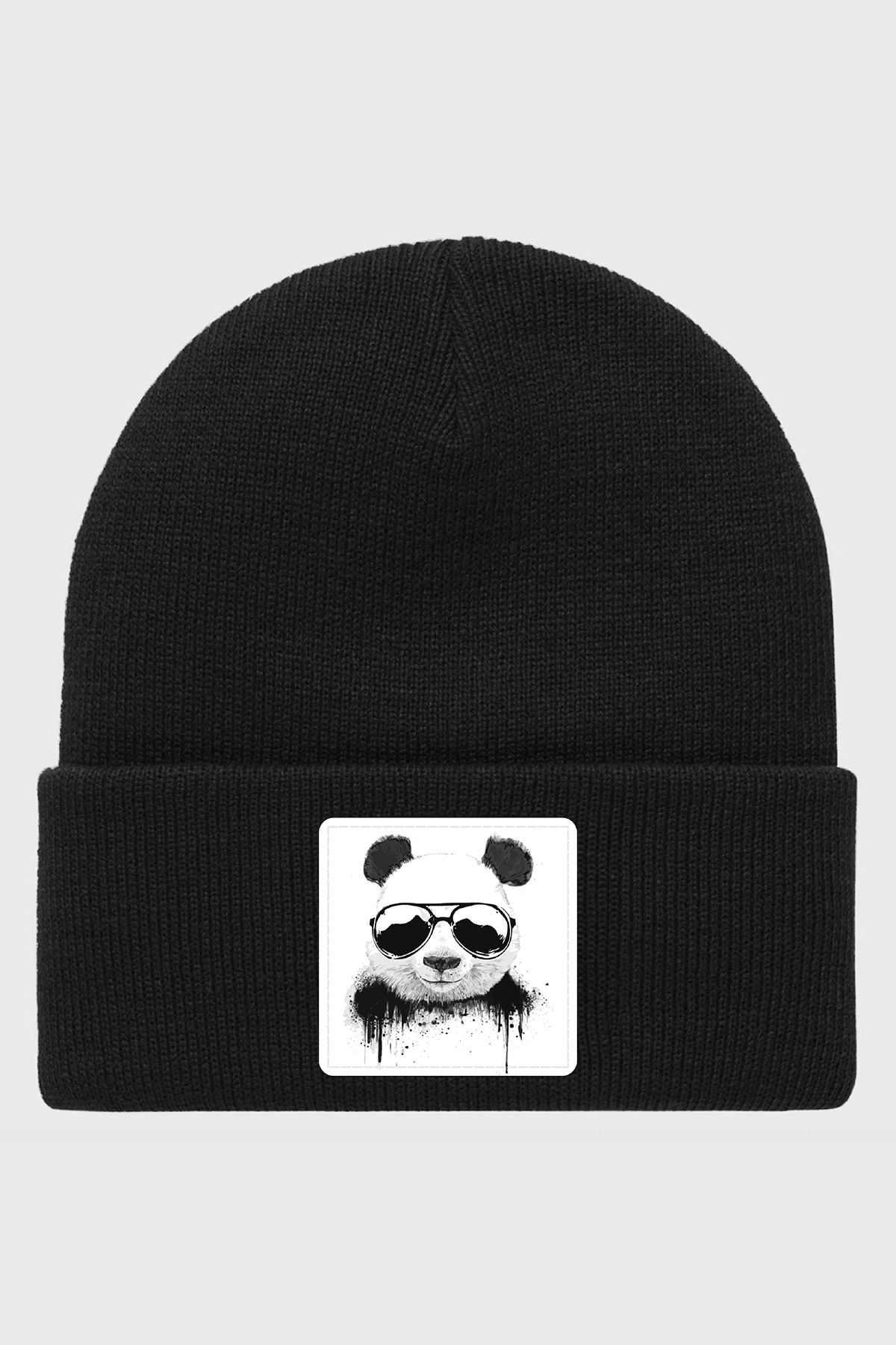 Luigan Deri Etiketli Desen Basklı Basic Triko Bere Unisex
