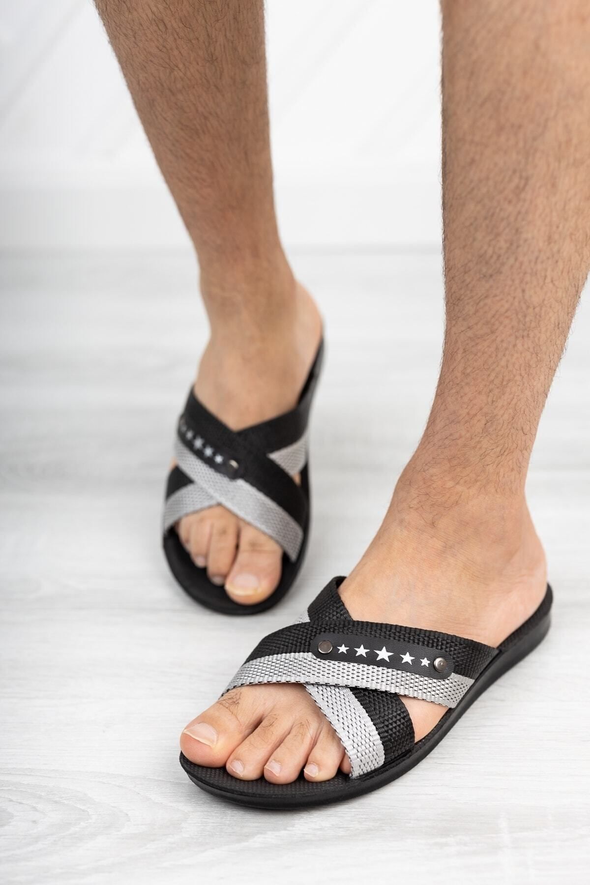 Modafırsat  Siyah Erkek Günlük Terlik Deniz Plaj Havuz Banyo Iş Terliği Yıkanabilir Koku Yapmaz Hafif Terlik - Görsel 2