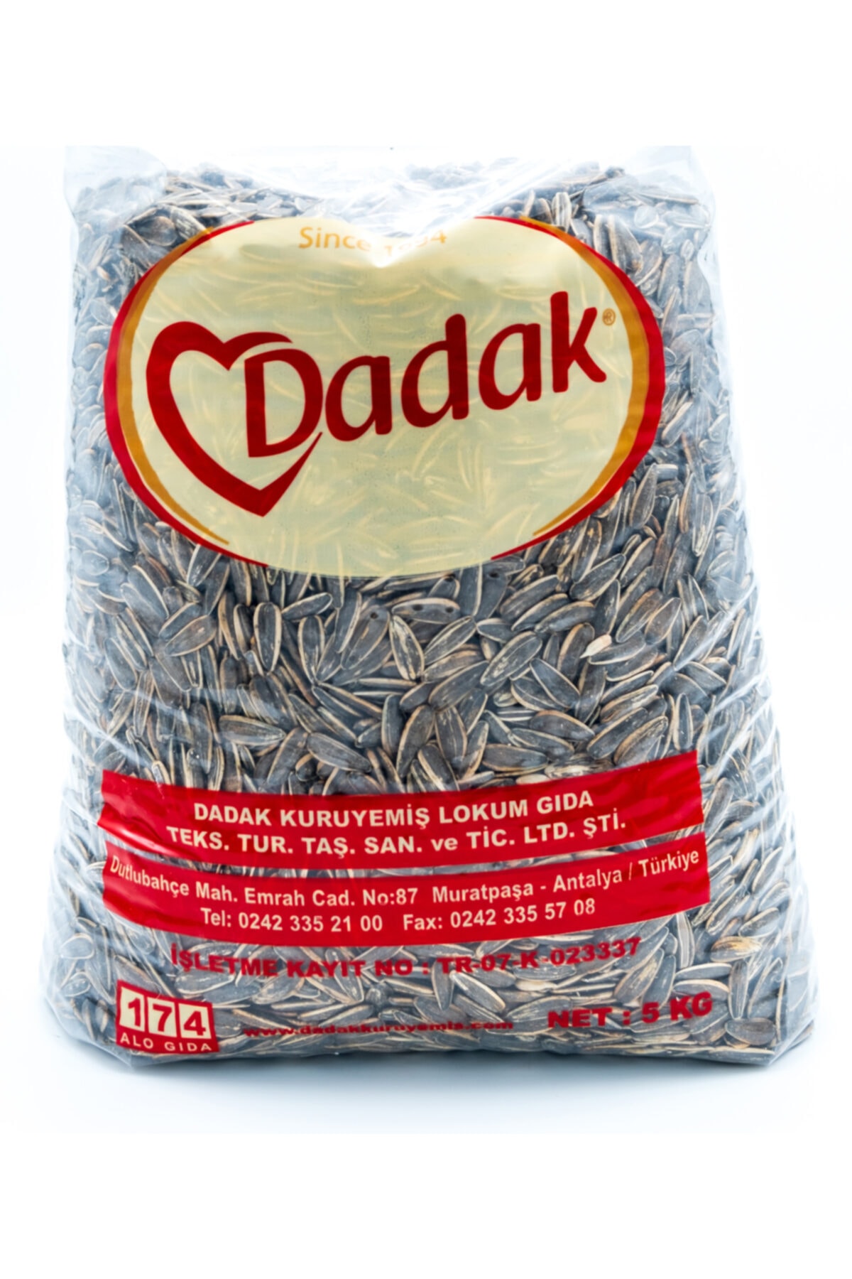 Dadak Lokum ve Kuruyemiş Tuzsuz Siyah Çekirdek 5 kg