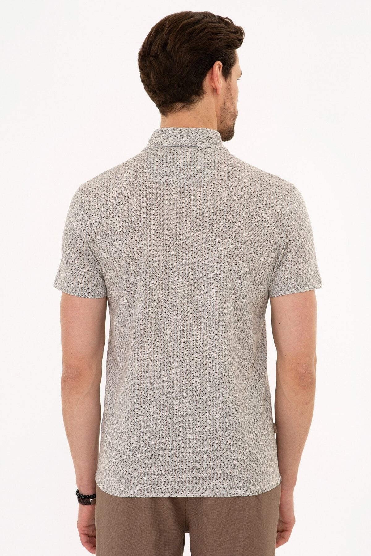 تیشرت مردانه قهوه ای پیرکاردین | G021SZ011.000.977546.VR002 اورجینال - تصویر 3