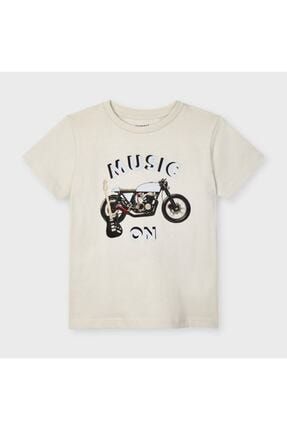 Erkek Çocuk Beyaz Motorsiklet Desenli Tişört 21-003049-067-800