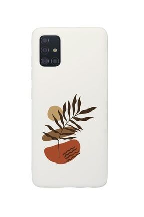 Samsung A51 Flower Art Desenli Premium Silikonlu Beyaz Telefon Kılıfı flowerarta51byz
