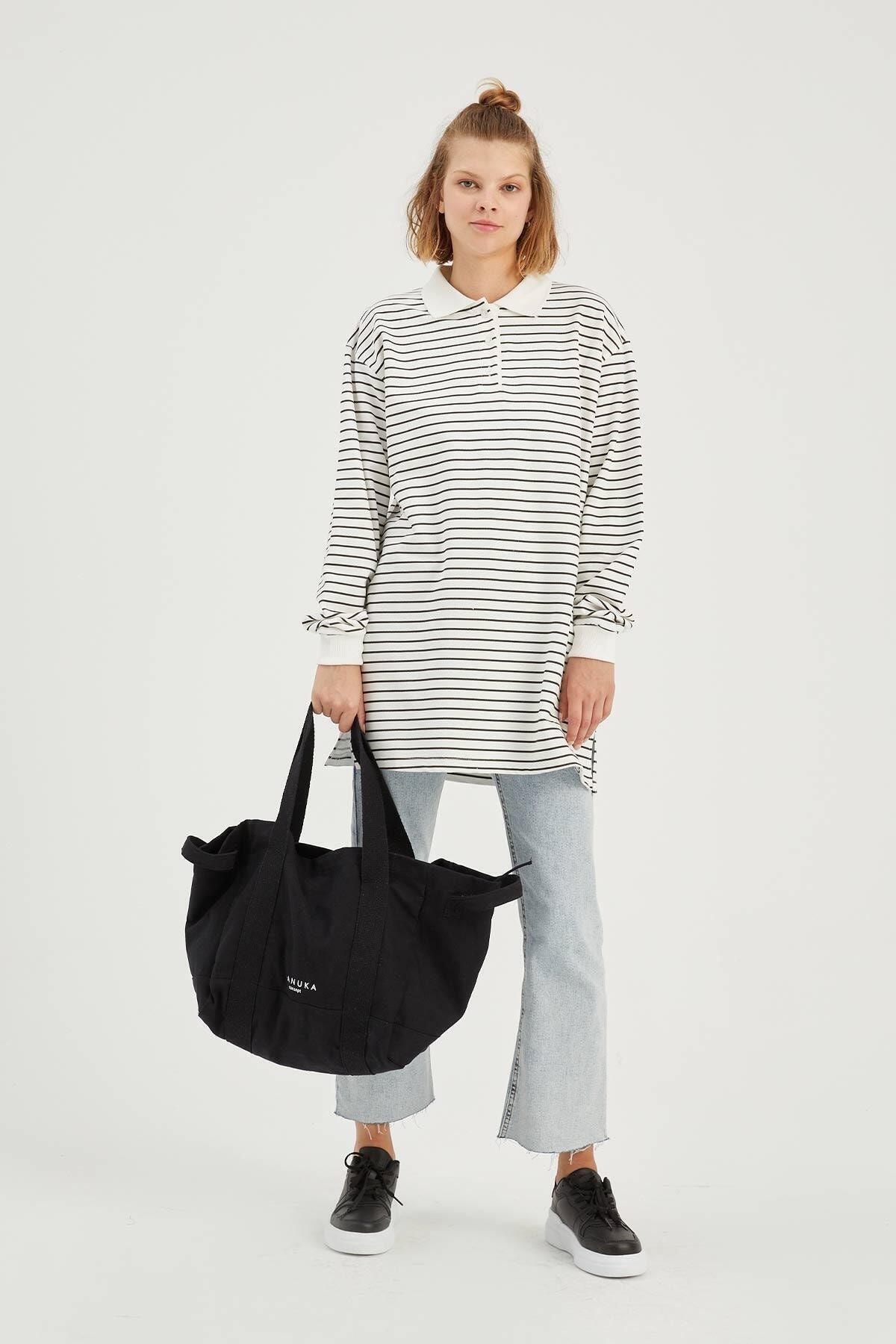 Manuka-Canvas-Shopper-Tasche Schwarz 3