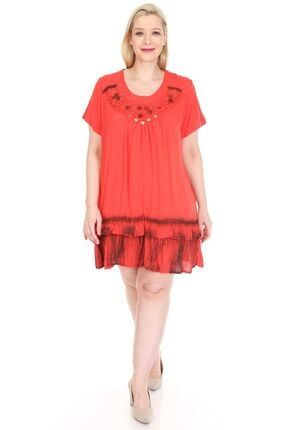 Kadın Mercan Güpürlü Tunik Elbise 20y-0926 20Y-0926