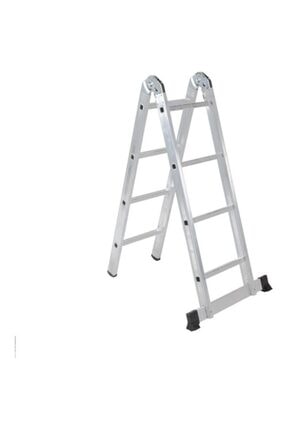 Beykon Tek Kırma Katlanır Alüminyum Merdiven | 2 Kademeli | 150 kg Taşıma Kap...