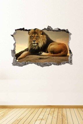 Ormanların Kralı Erkek Aslan 3d Duvar Sticker 15639001