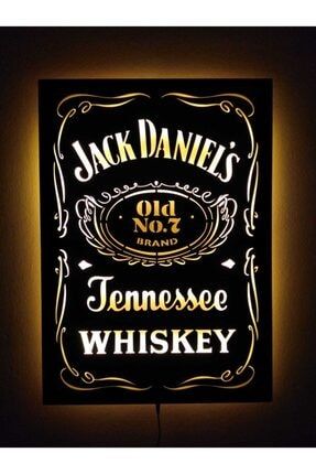 Jack Daniels Led Işıklı Tablo Ahşap Duvar Dekoru lcttbl111