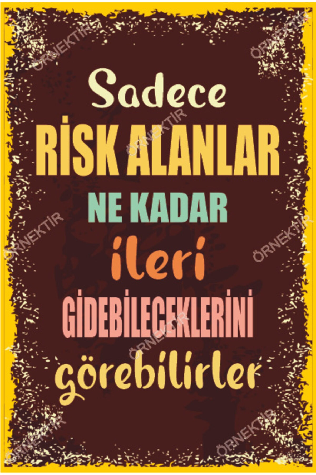 Only Those Who Take Risks Can See How Far They Can Go Graffiti Retro Wooden Poster