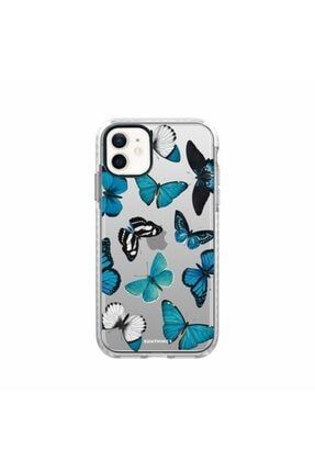 Blue Butterflies Iphone 12 Beyaz Procase Telefon Kılıfı 1234SMTCASE0000911