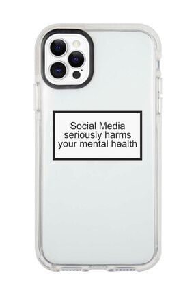 Iphone 12 Pro Max Beyaz Kenarlı Anti Shock Social Media Influencer Telefon Kılıfı IP12PMLK-025