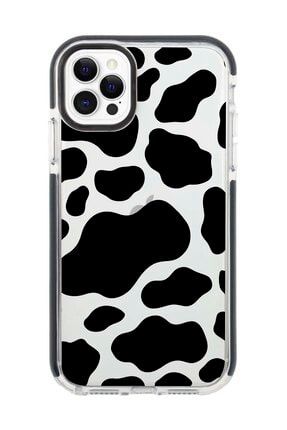 Iphone 12 Pro Uyumlu Max Siyah Kenarlı Anti Shock Yarım Kelebek Detaylı Telefon Kılıfı IP12PMLK-190
