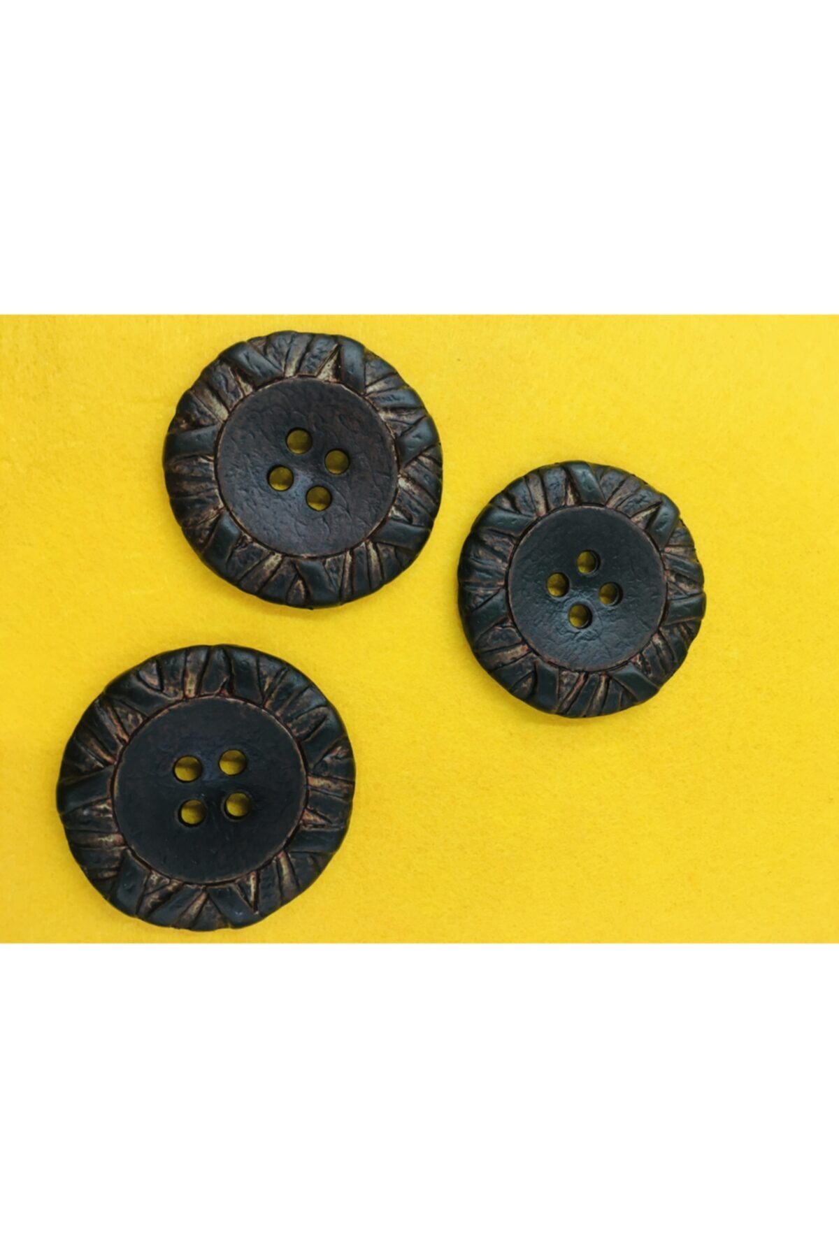 Leather Button Giant Size 3 Pieces