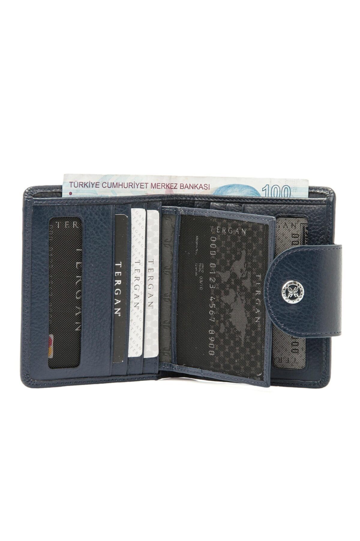Tergan-Genuine Leather Navy Blue Women's Wallet S1CB00005674 3