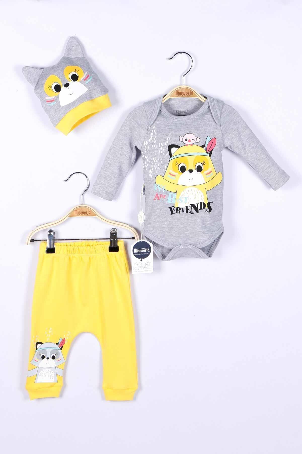 Miniworld Kız Bebek Badi Pantolon Şapka 3lü Takım 14716 Fiyatı