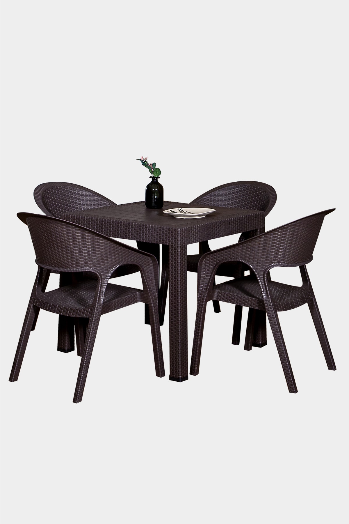 Garden Home Square Garden Table Set-Brown