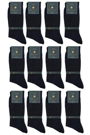 Ultra Lüks 12'li Lacivert Bambu Klasik Erkek Çorap Set Crp1 KRVT8690002231348