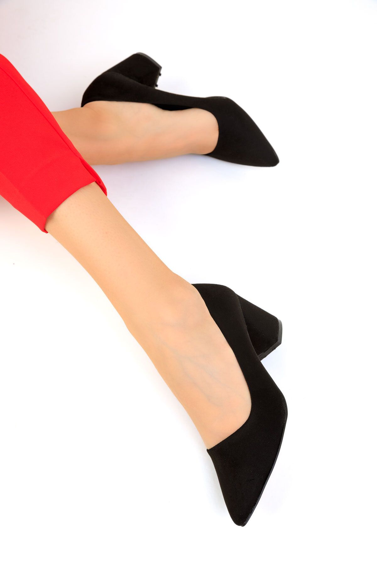 SOHO-Black Suede Women's Classic Heeled Shoes 18511 3