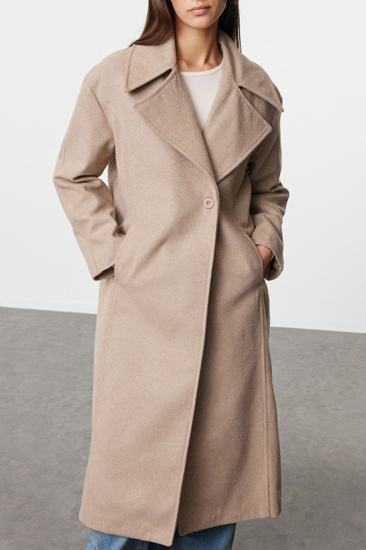 Trendyol Collection-Long Wool Mink Coat - Regular Fit Twoaw25kb00022 3