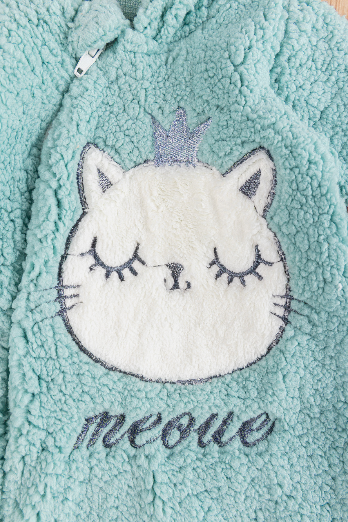 Babymod Kedi Figürlü Peluş Welsoft Kız/Erkek Bebek Tulum fotoğrafı 4 (önizleme)