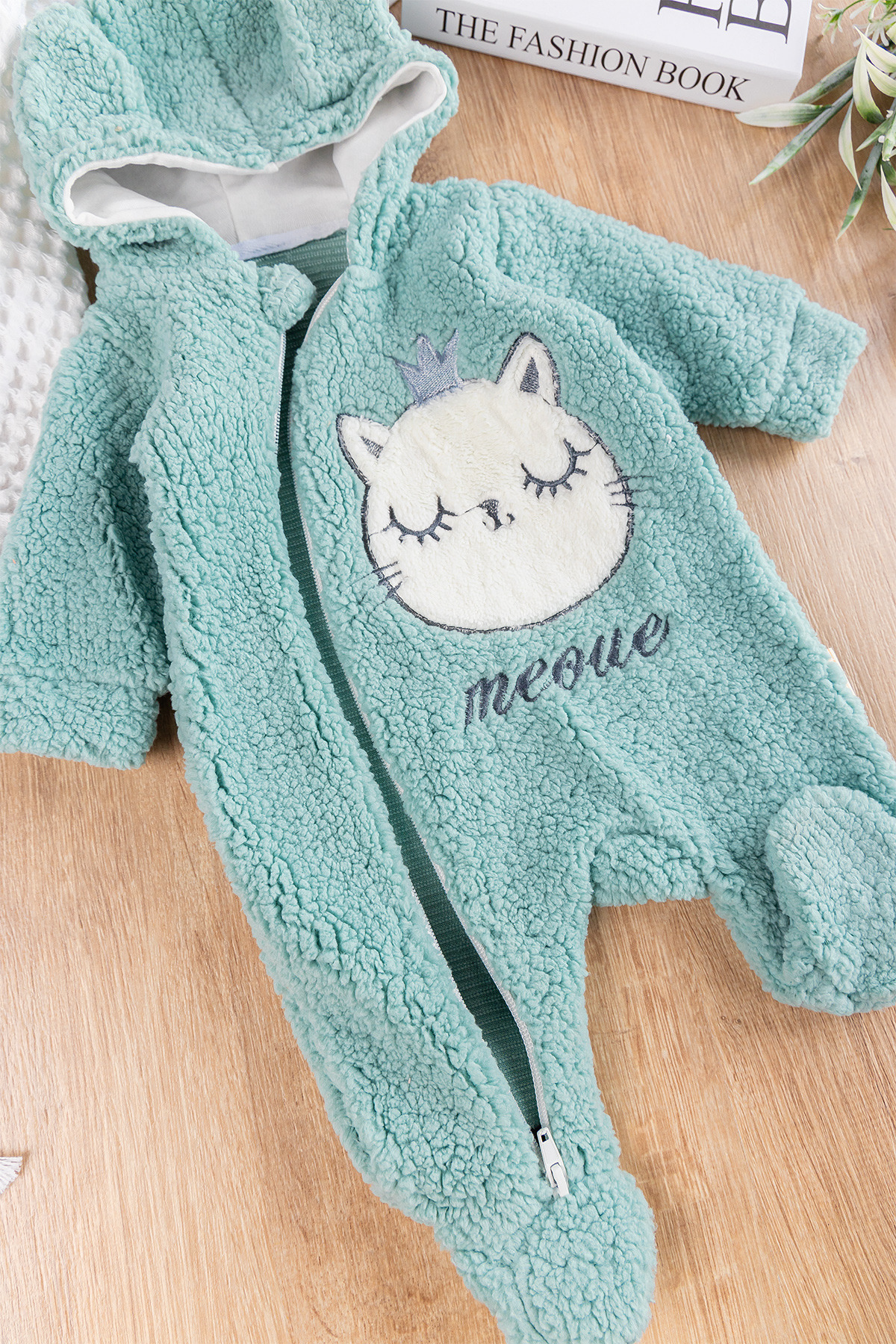 Babymod Kedi Figürlü Peluş Welsoft Kız/Erkek Bebek Tulum fotoğrafı 3 (önizleme)
