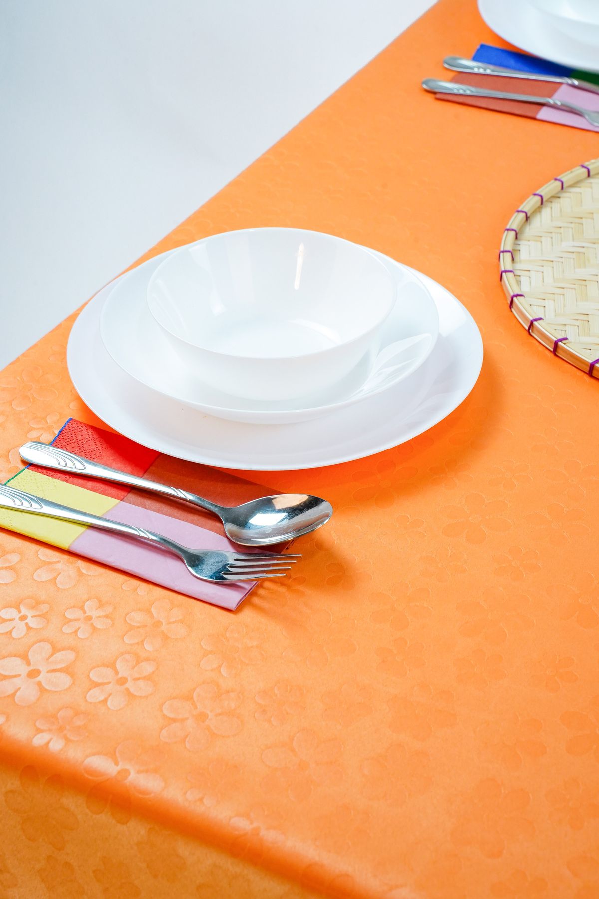 homease-Etuval Nostalgia Series Seersucker Print Small Flower Patterned Carefree Tablecloth 7