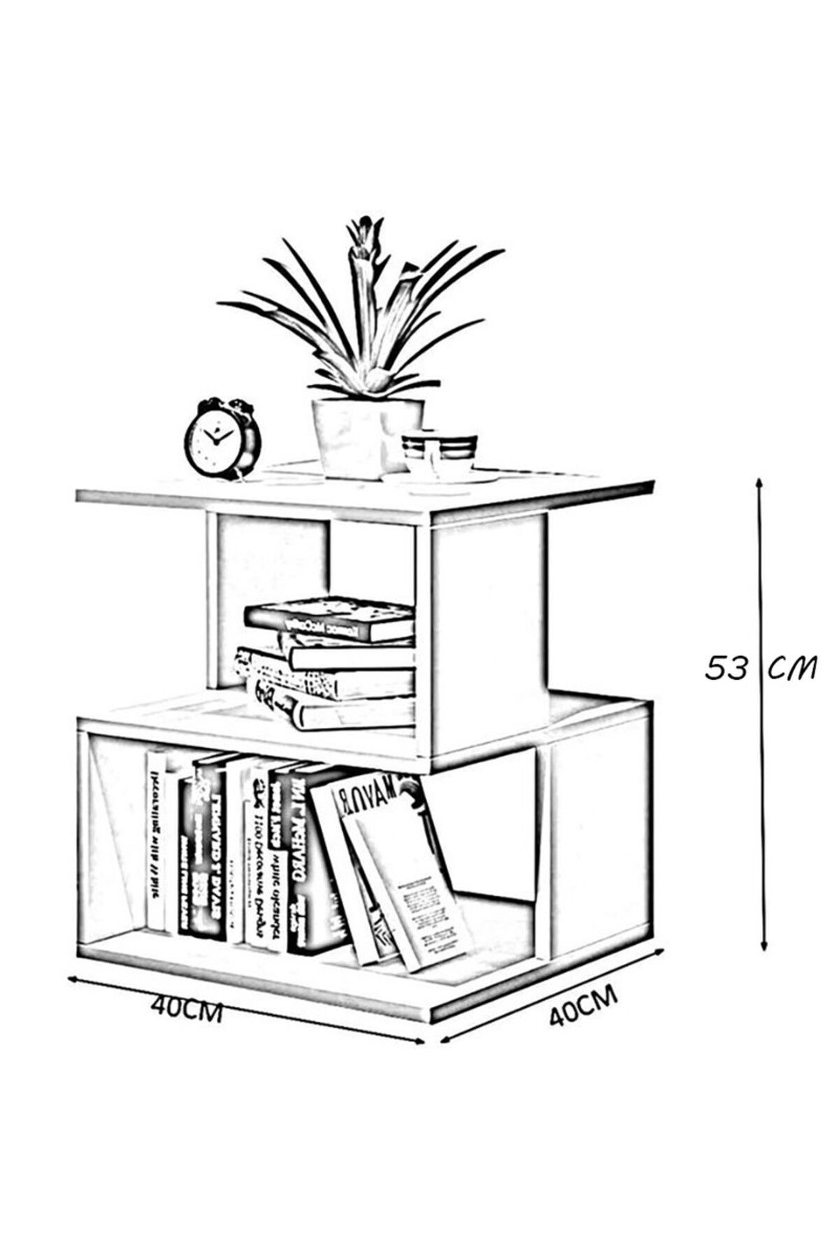 Modern home-Stylish Cherry Asymmetrical Side Table with Storage 3