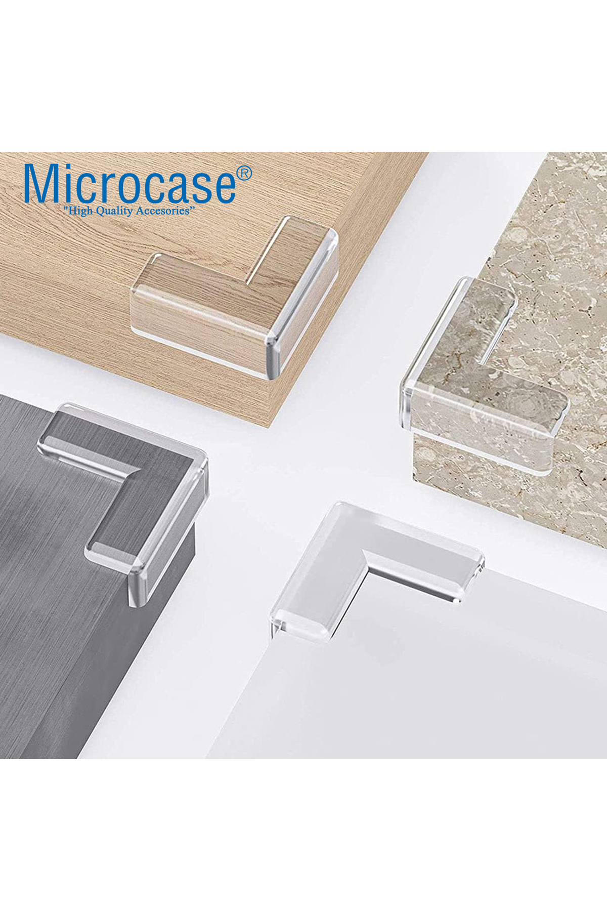 Microcase Bebekler için Eşya Masa Köşe Koruyucu Şeffaf Kendinden Yapışkanlı Silikon Köşe Koruma -AL4545 4 Adet fotoğrafı 7 (önizleme)