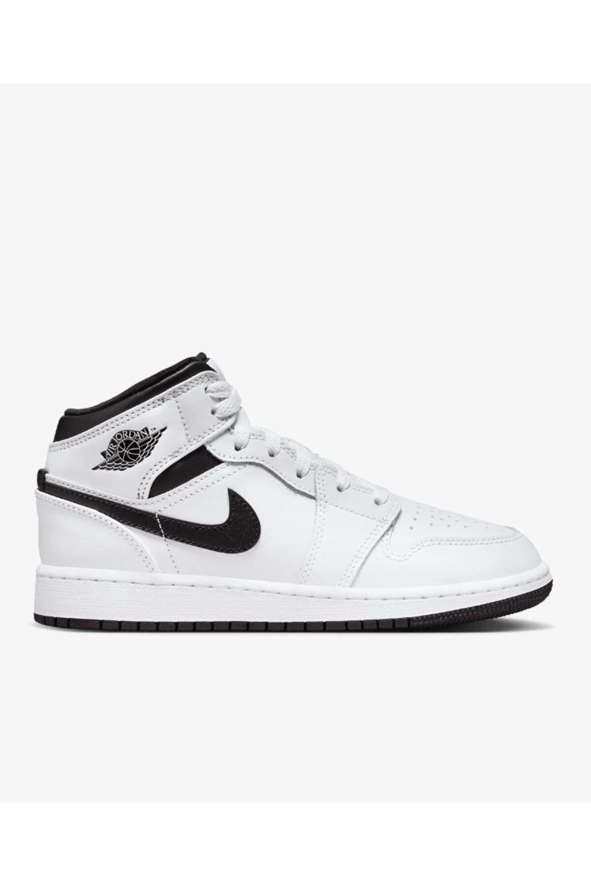 Air jordan 1 mid black leather discount