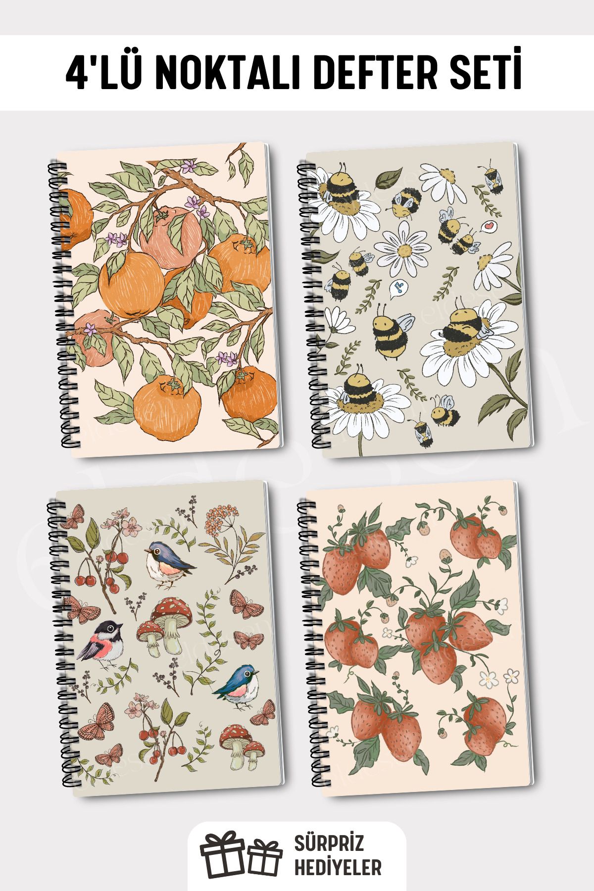 Eldesen Tasarım-A5 Size 4-Point Notebook Set - 50 Sheets and 100 Sheets 1