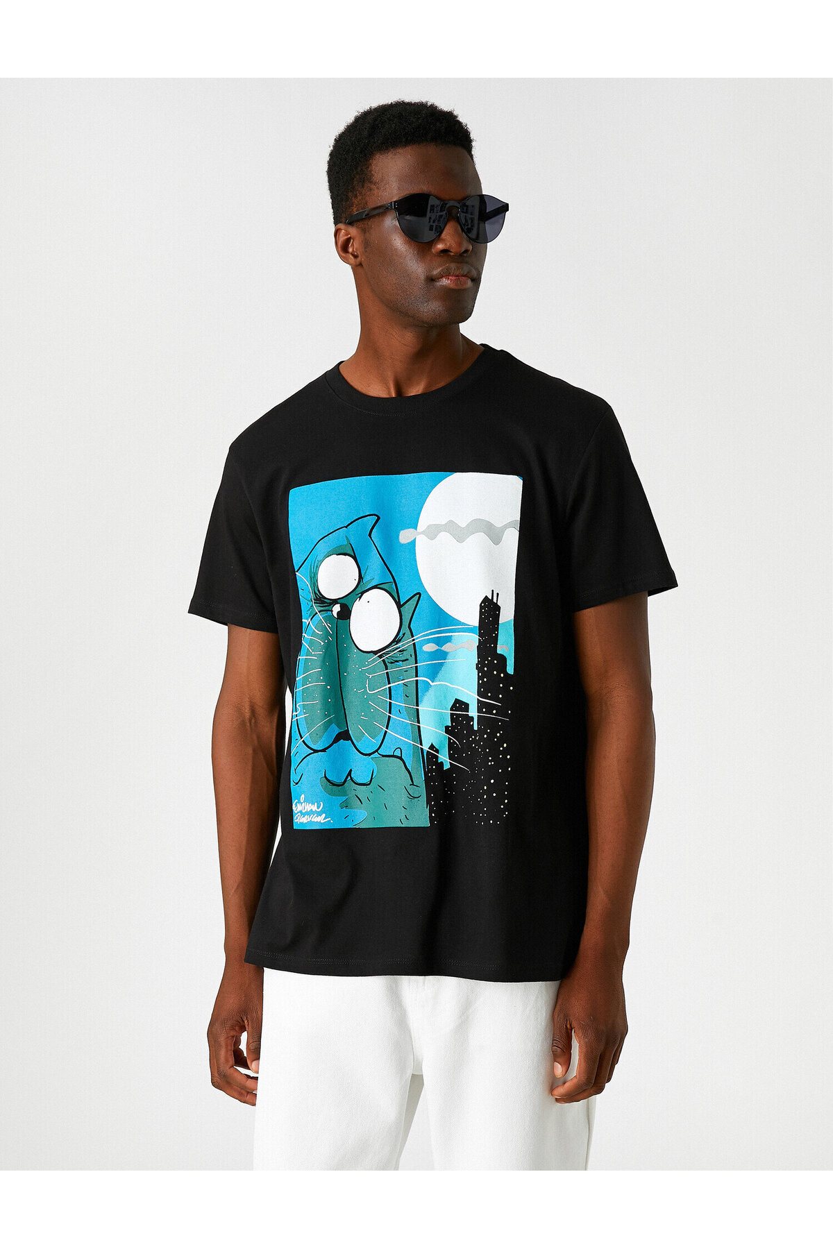 تیشرت مردانه مشکی کوتون | 2SAM11254HK اورجینال - تصویر 3