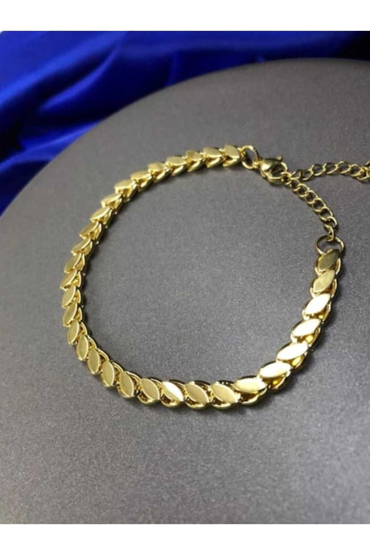 Arpa Pullu Gold Çelik Bileklik 2