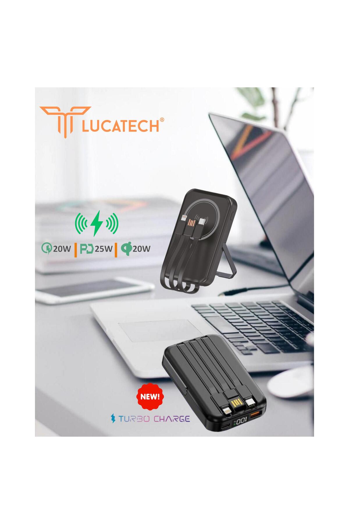 Samsung Galaxy S24 / S24 FE / S24 Plus / S24 Ultra uyumlu MAGSAFE STANDLI Powerbank 25W TURBO SARJ 3
