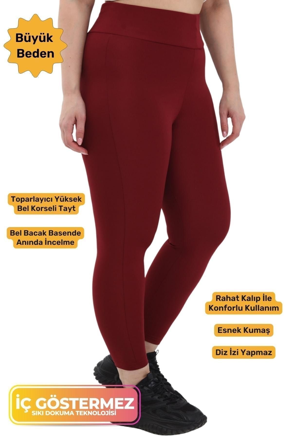 tarz msuper Large Size Sports Leggings with High Waist and Corset and Recovery Pearl Detail Trendyol