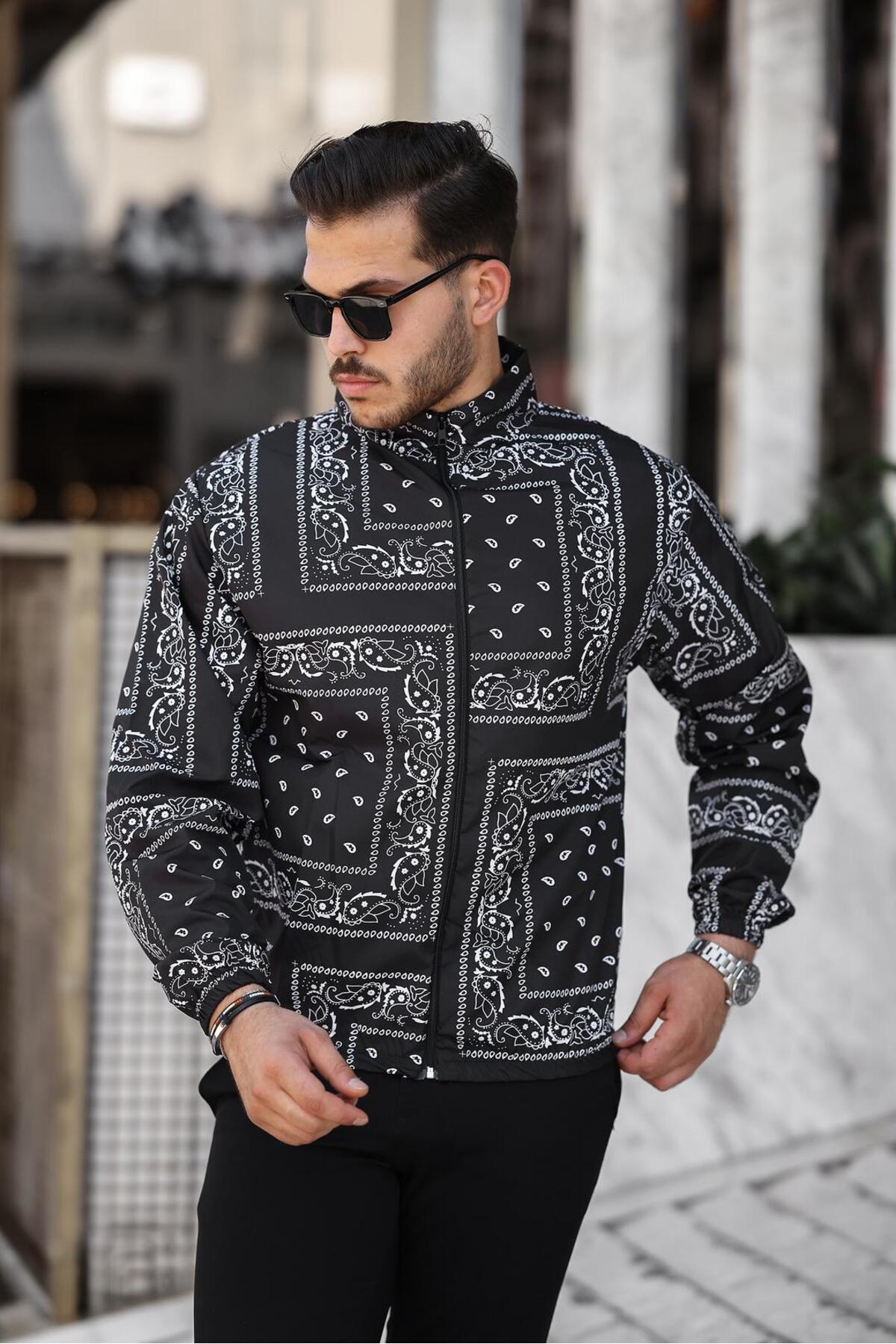 Minharir بارانی مردانه Zip-Up — مشکی dsnygmrlk