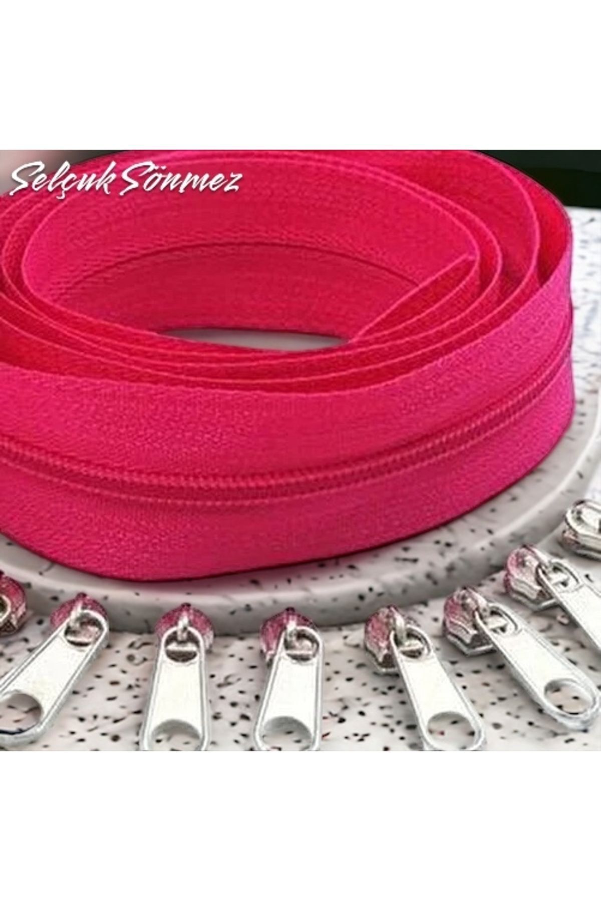 Fuchsia Color 10 Meters Zipper 20 Heads